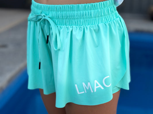 Butterfly Shorts - Apple Green with White Logo