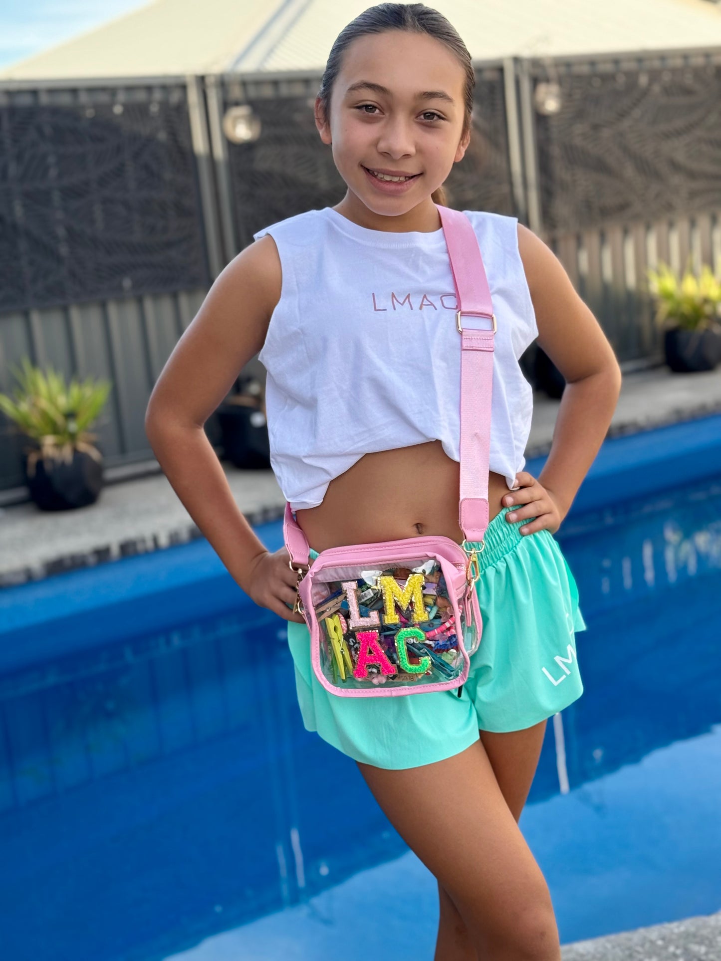 Butterfly Shorts - Apple Green with White Logo