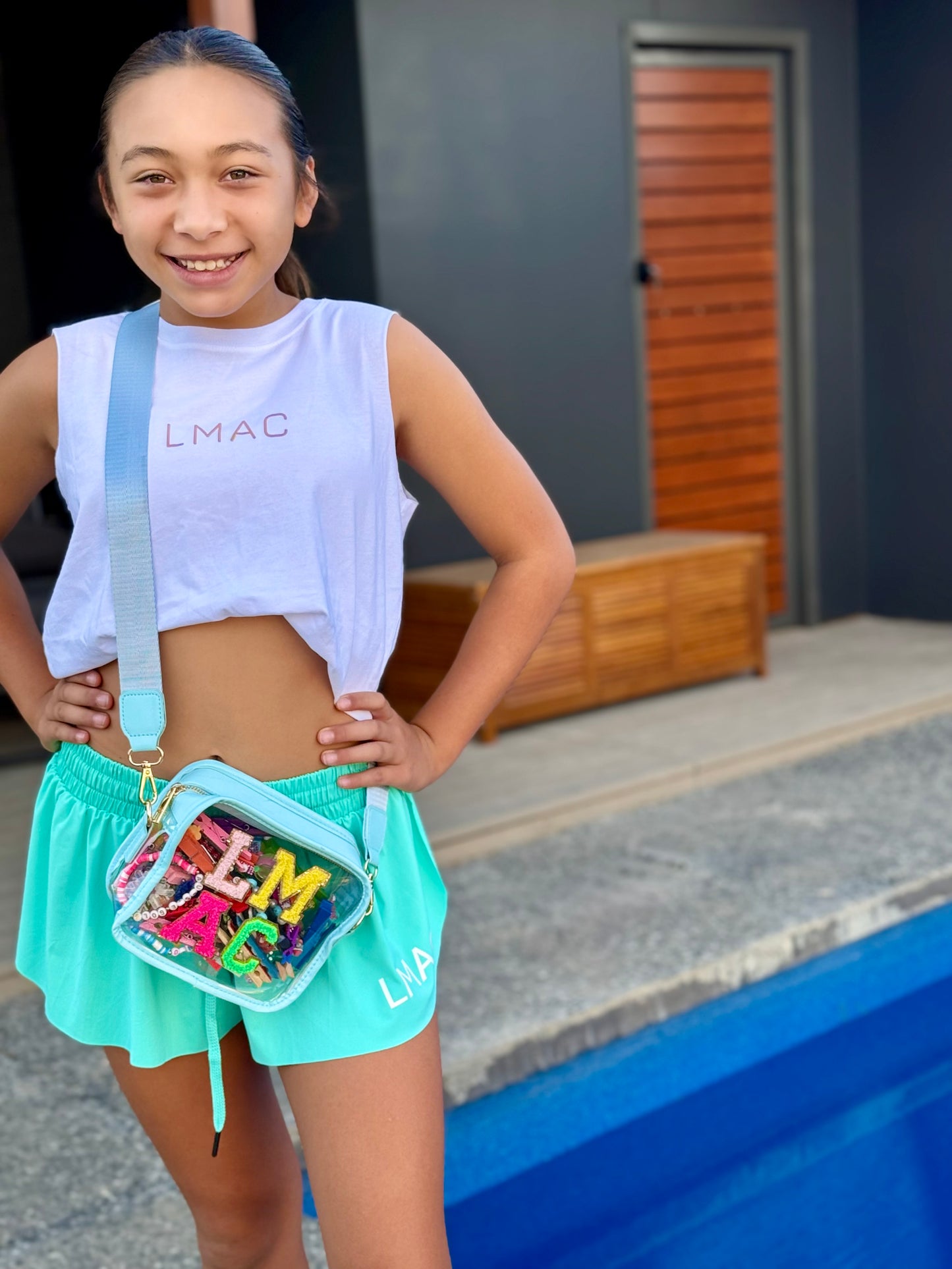 Butterfly Shorts - Apple Green with White Logo